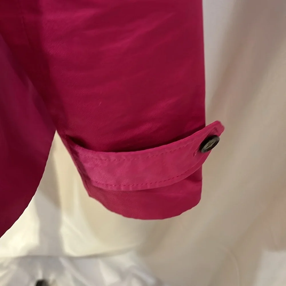 Banana Republic Double Breasted Fuschia Pink Short Trench Jacket Size XS